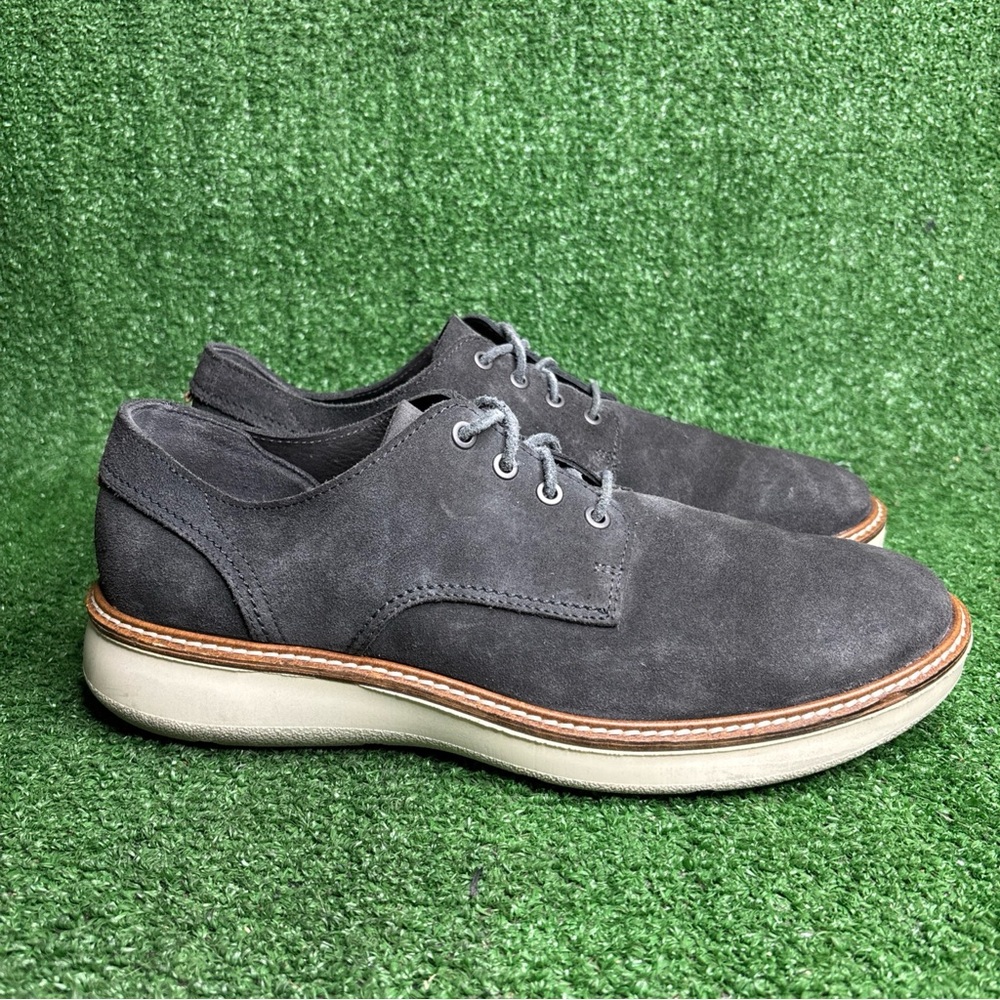 ECCO Aurora Tie Oxford Dress Casual Shoes Gray Suede Leather Size US 10 / EU 44